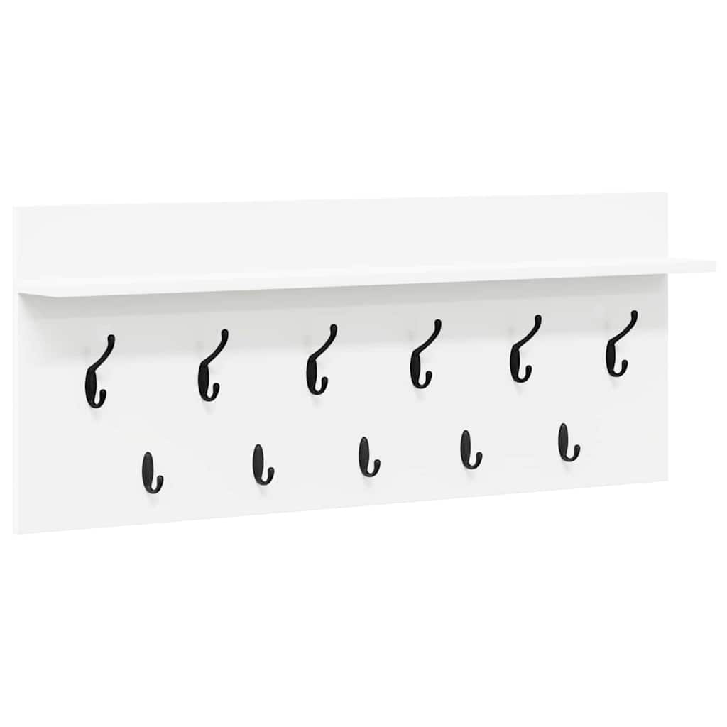 Vægmonteret Jakkeholder Hvid 100 x 40 x 12 cm Konstrueret træ