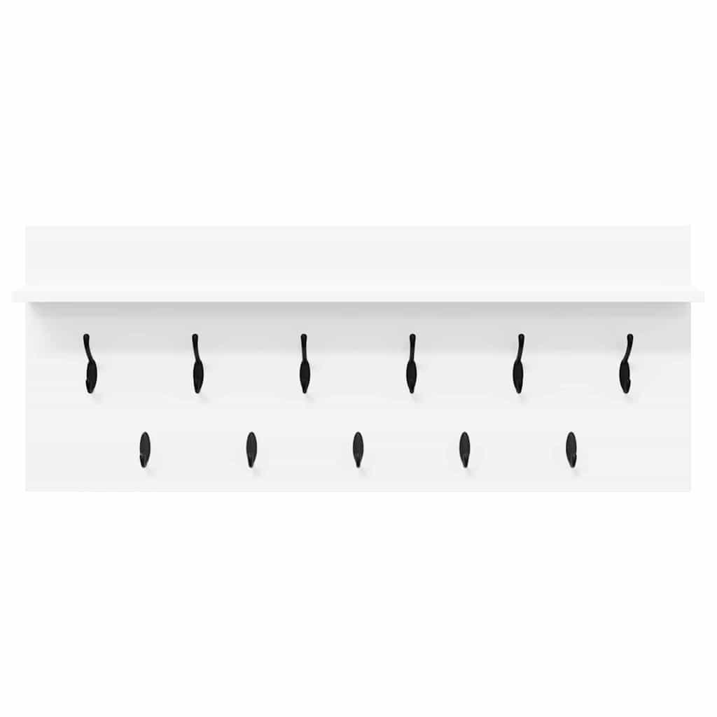 Vægmonteret Jakkeholder Hvid 100 x 40 x 12 cm Konstrueret træ