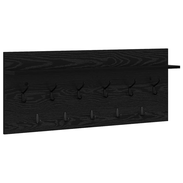 Vægmonteret Jakkeholder med hylde Sort eg 100 x 40 x 12 cm