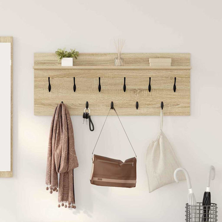 Vægmonteret Jakkeholder med hylde Sonoma eg 100 x 40 x 12 cm
