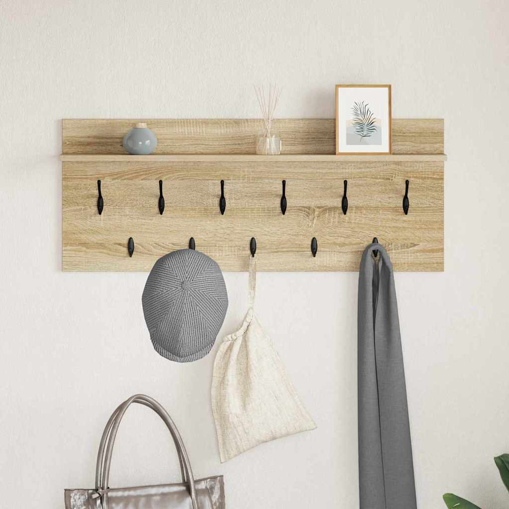 Vægmonteret Jakkeholder med hylde Sonoma eg 100 x 40 x 12 cm