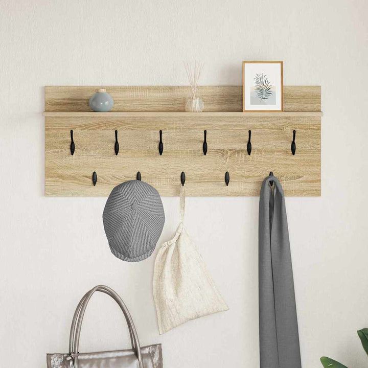 Vægmonteret Jakkeholder med hylde Sonoma eg 100 x 40 x 12 cm