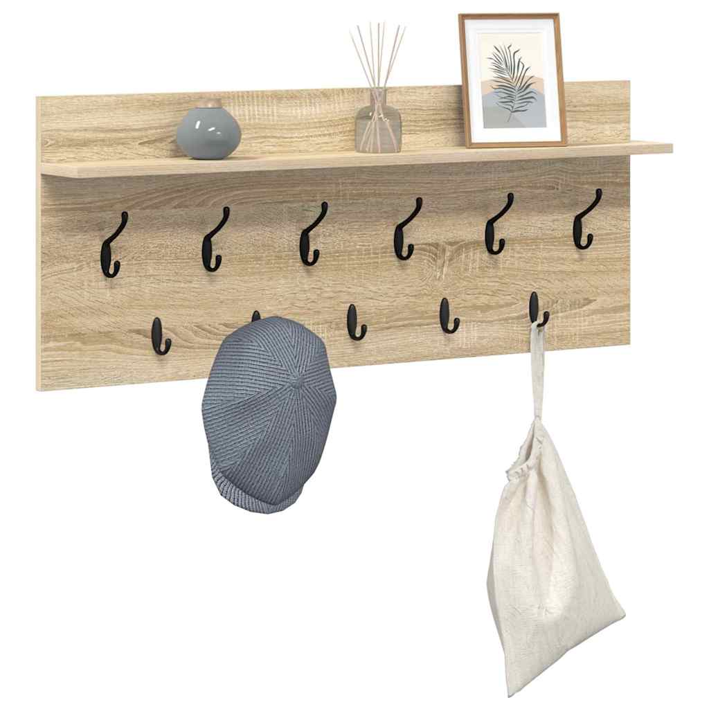 Vægmonteret Jakkeholder med hylde Sonoma eg 100 x 40 x 12 cm