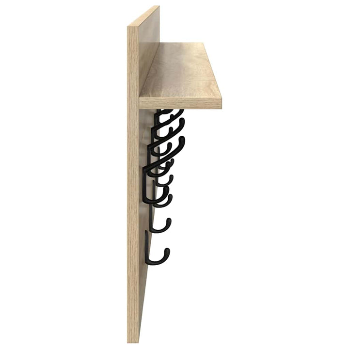 Vægmonteret Jakkeholder med hylde Sonoma eg 100 x 40 x 12 cm