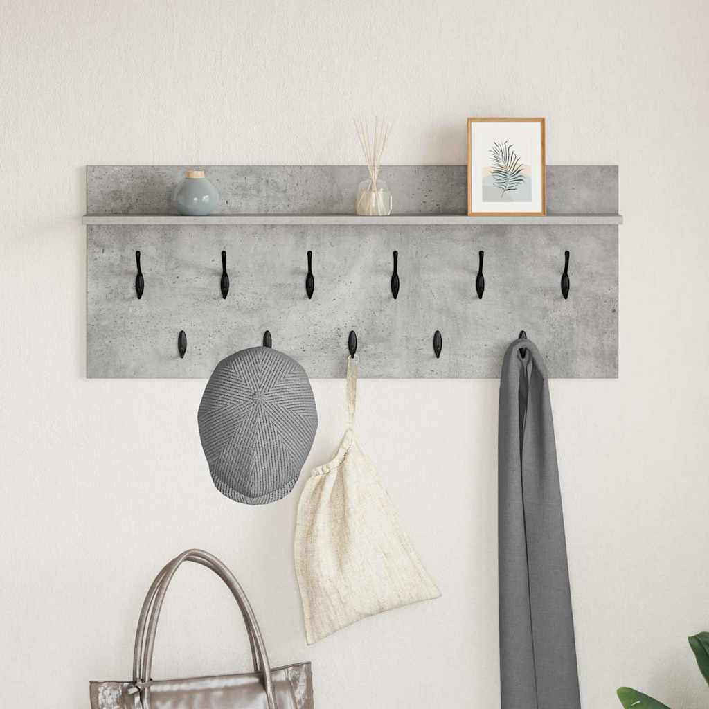 Vægmonteret Jakkeholder med hylde Beton Grå 100 x 40 x 12 cm