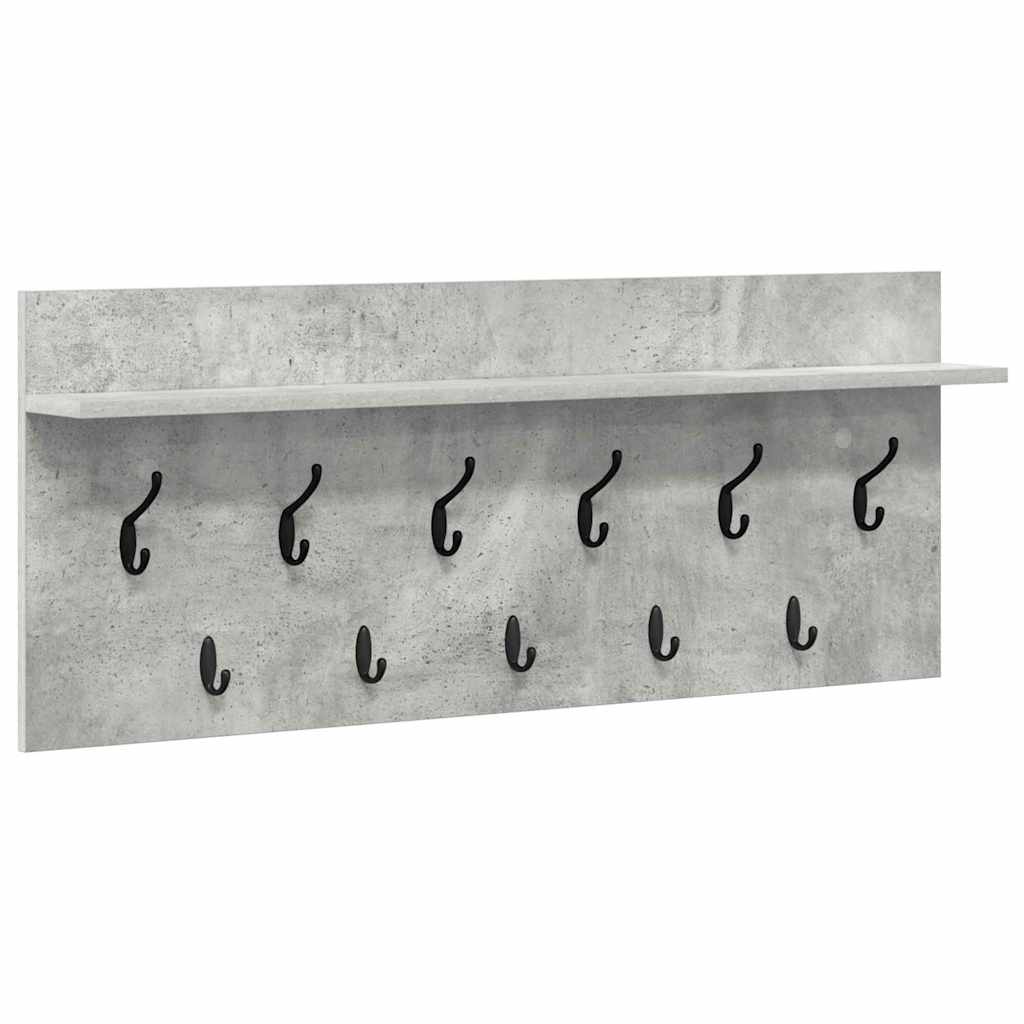 Vægmonteret Jakkeholder med hylde Beton Grå 100 x 40 x 12 cm