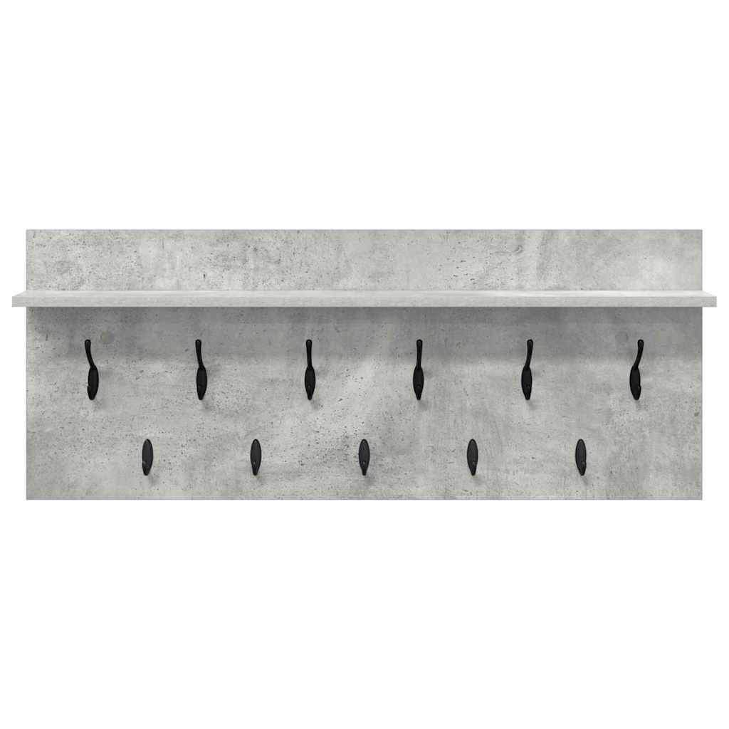 Vægmonteret Jakkeholder med hylde Beton Grå 100 x 40 x 12 cm