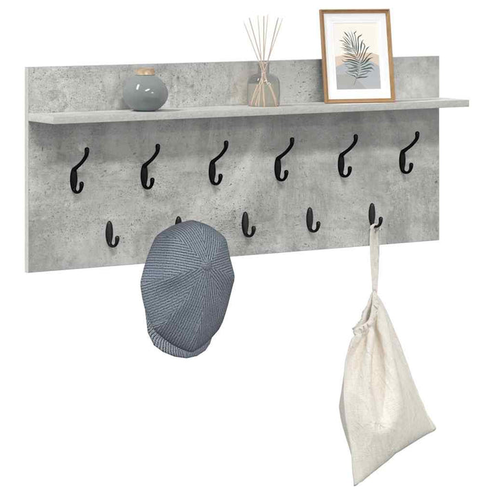 Vægmonteret Jakkeholder med hylde Beton Grå 100 x 40 x 12 cm