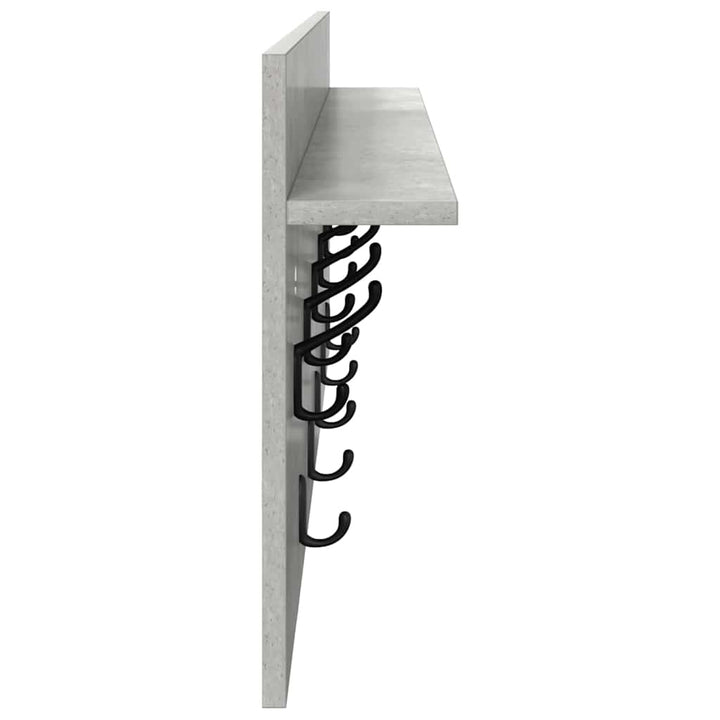Vægmonteret Jakkeholder Vægmonteret Beton Grå 100 x 40 x 12 cm