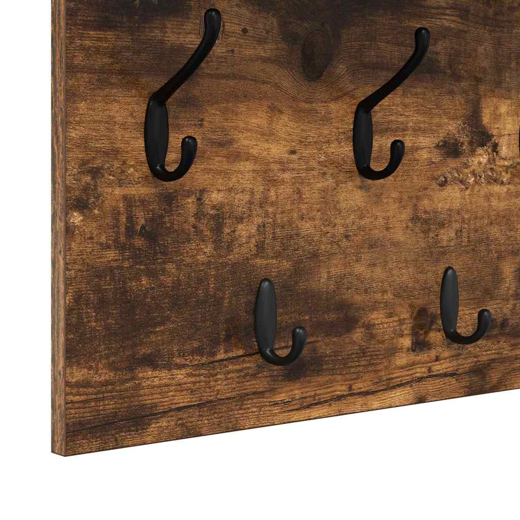 Vægmonteret Jakkeholder med hylde Røget eg 100 x 40 x 12 cm