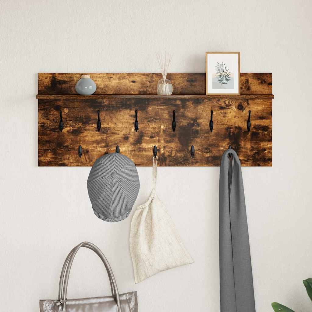 Vægmonteret Jakkeholder med hylde Røget eg 100 x 40 x 12 cm