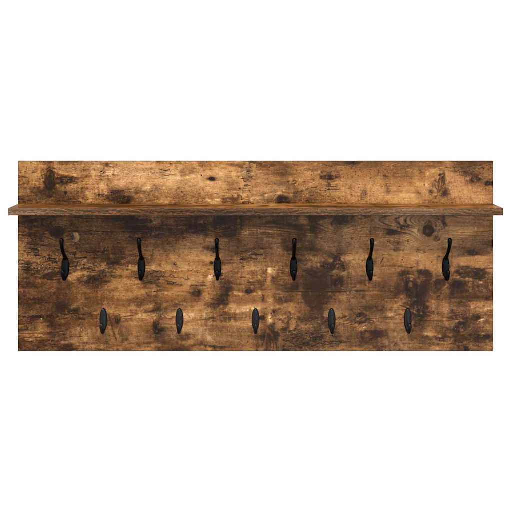Vægmonteret Jakkeholder med hylde Røget eg 100 x 40 x 12 cm