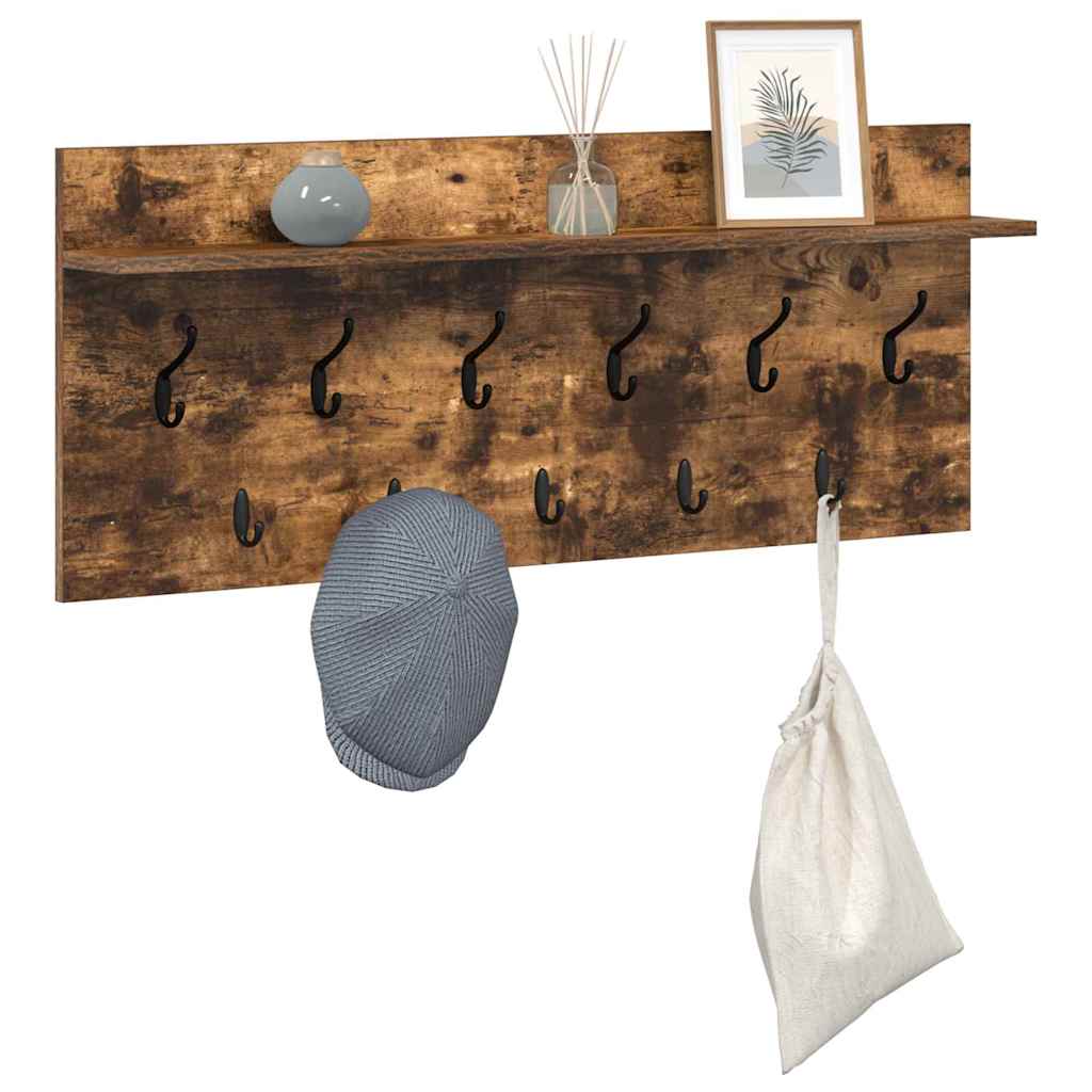Vægmonteret Jakkeholder med hylde Røget eg 100 x 40 x 12 cm