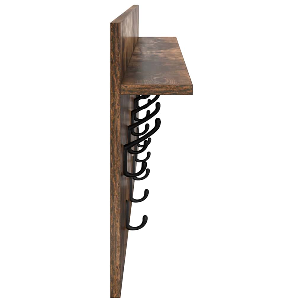 Vægmonteret Jakkeholder med hylde Røget eg 100 x 40 x 12 cm