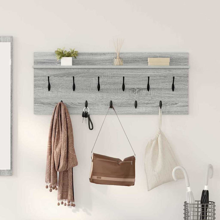 Vægmonteret Jakkeholder med hylde Grå Sonoma 100 x 40 x 12 cm