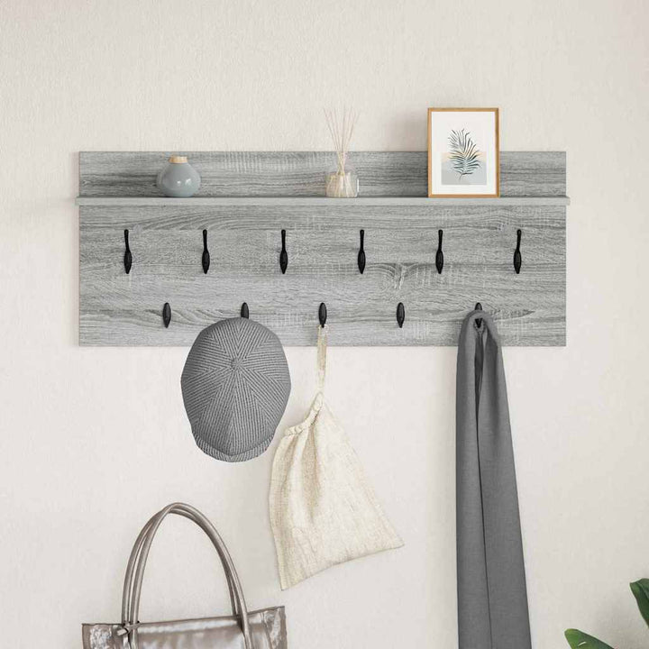 Vægmonteret Jakkeholder med hylde Grå Sonoma 100 x 40 x 12 cm