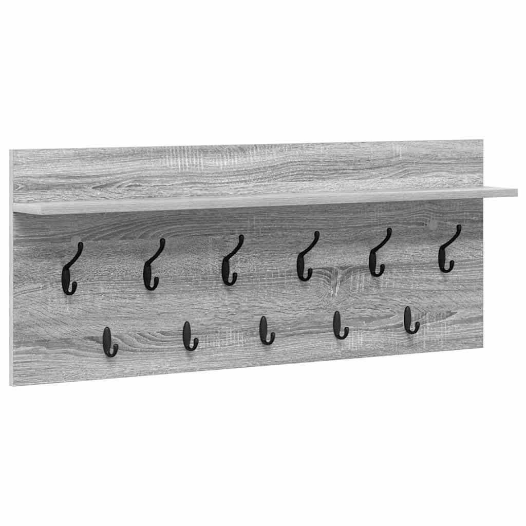 Vægmonteret Jakkeholder med hylde Grå Sonoma 100 x 40 x 12 cm