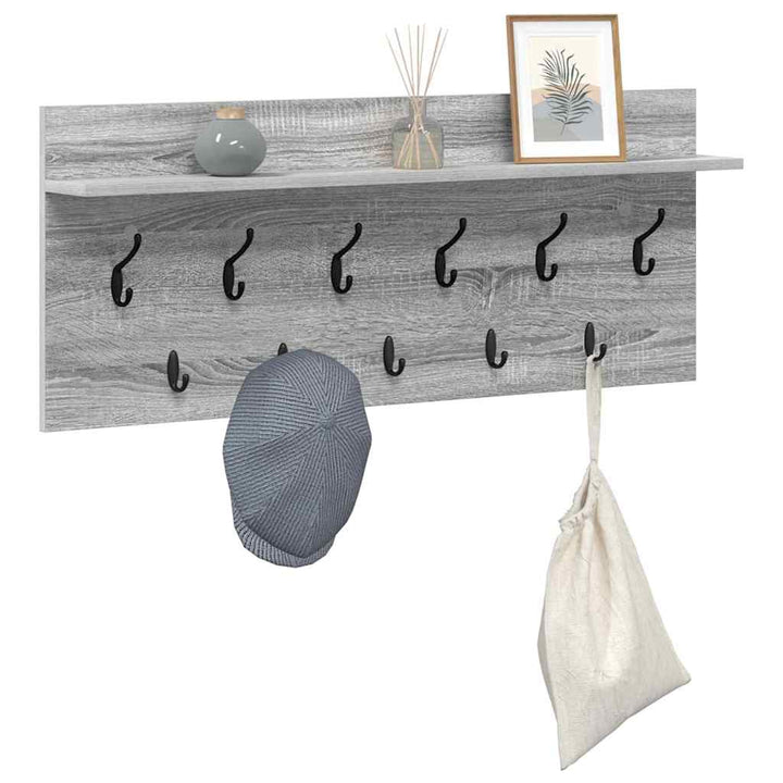 Vægmonteret Jakkeholder med hylde Grå Sonoma 100 x 40 x 12 cm