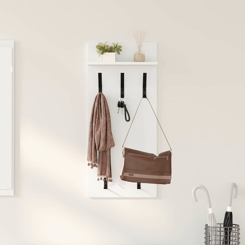 Vægmonteret Jakkeholder Hvid 40 x 10 x 90 cm Konstrueret træ