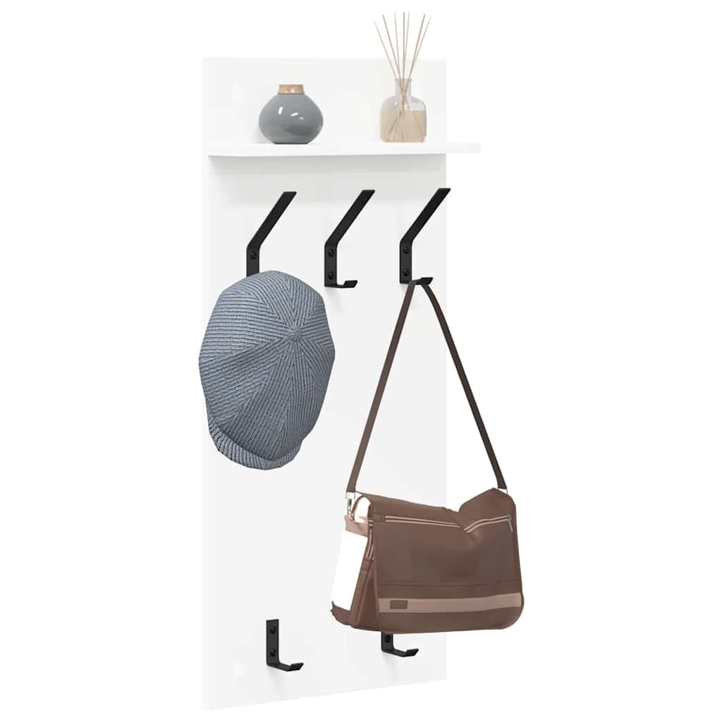Vægmonteret Jakkeholder Hvid 40 x 10 x 90 cm Konstrueret træ