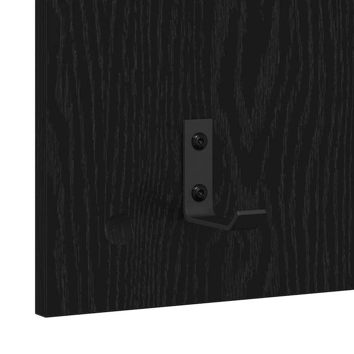 Vægmonteret Jakkeholder Sort eg 40 x 10 x 90 cm Konstrueret træ