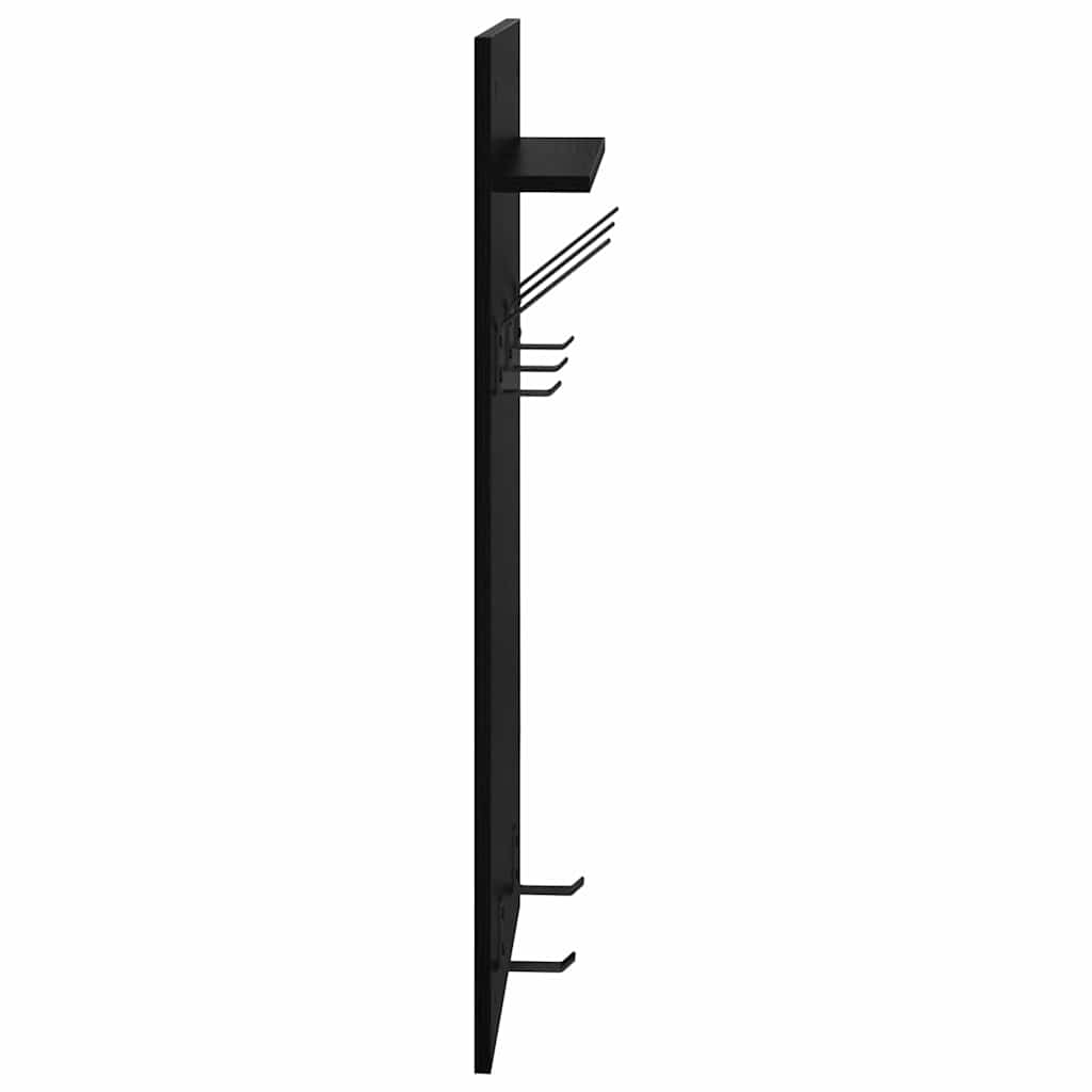 Vægmonteret Jakkeholder Sort eg 40 x 10 x 90 cm Konstrueret træ