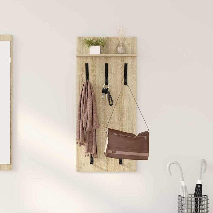 Vægmonteret Jakkeholder med hylde Sonoma eg 40 x 10 x 90 cm