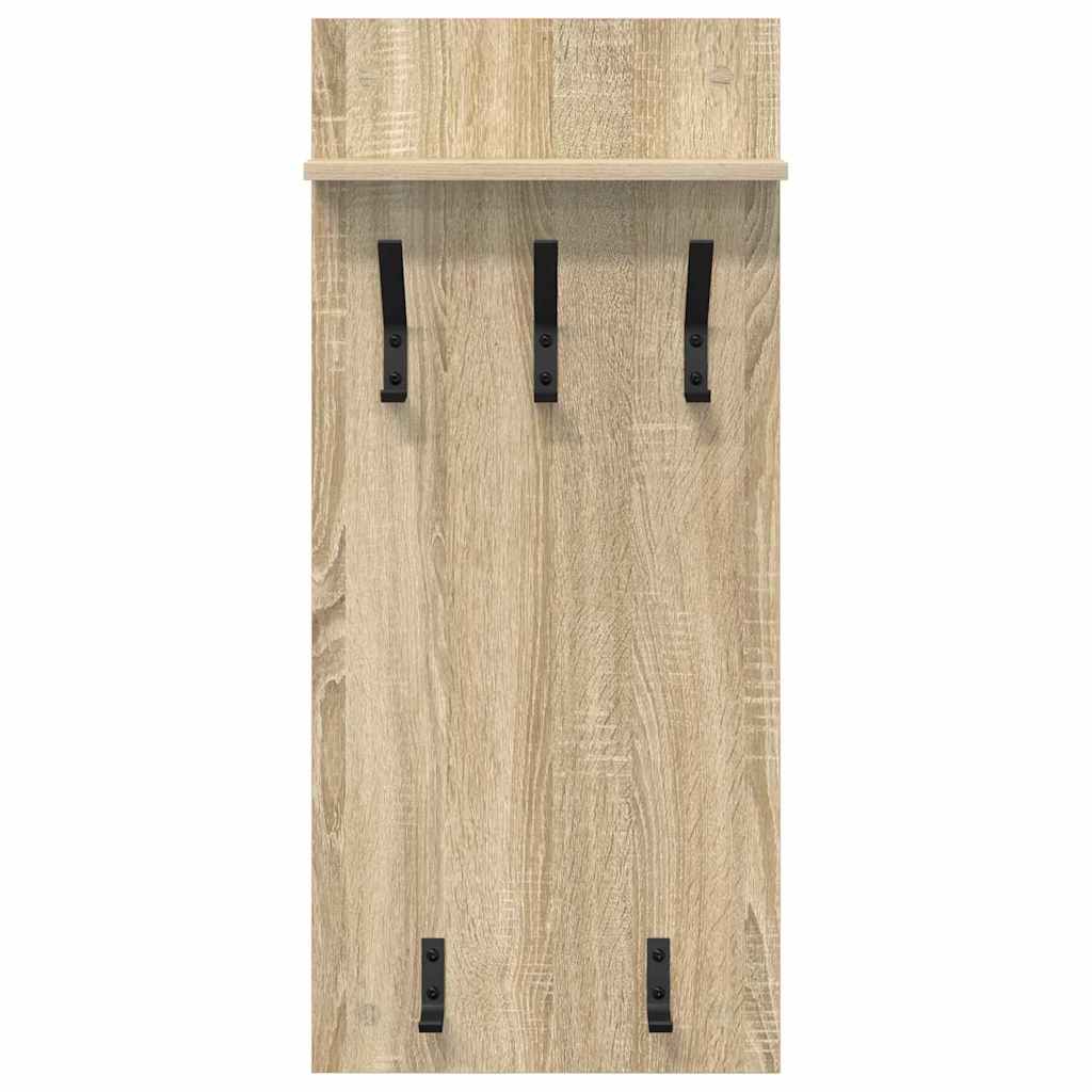 Vægmonteret Jakkeholder med hylde Sonoma eg 40 x 10 x 90 cm