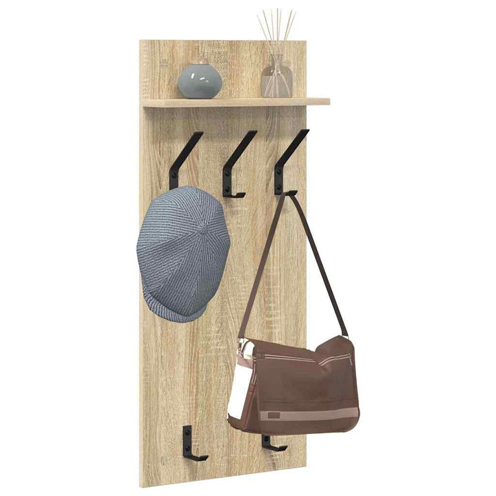 Vægmonteret Jakkeholder med hylde Sonoma eg 40 x 10 x 90 cm