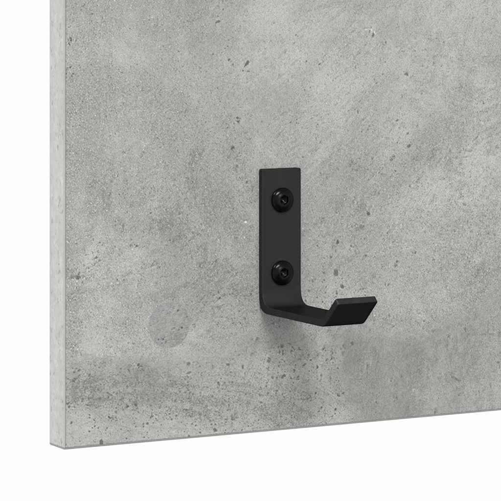 Vægmonteret Jakkeholder med hylde Beton Grå 40 x 10 x 90 cm