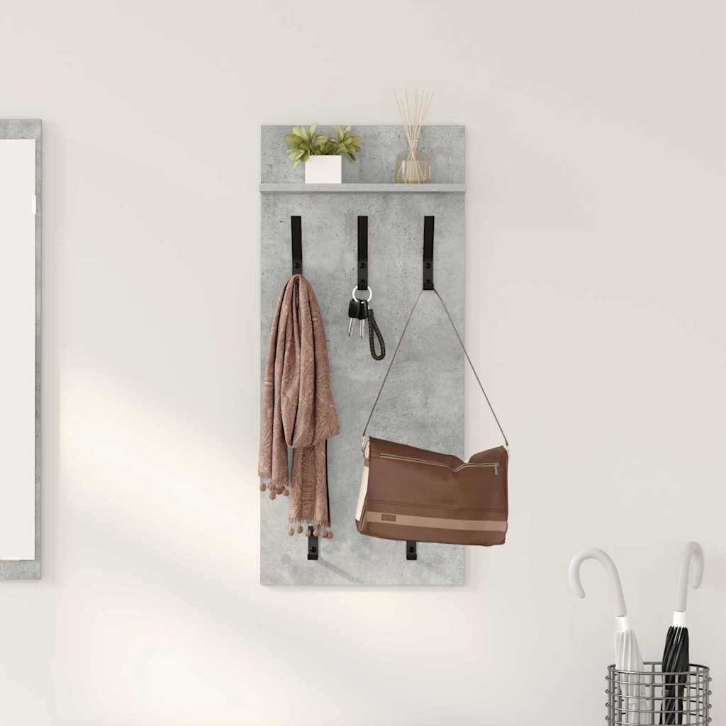 Vægmonteret Jakkeholder med hylde Beton Grå 40 x 10 x 90 cm