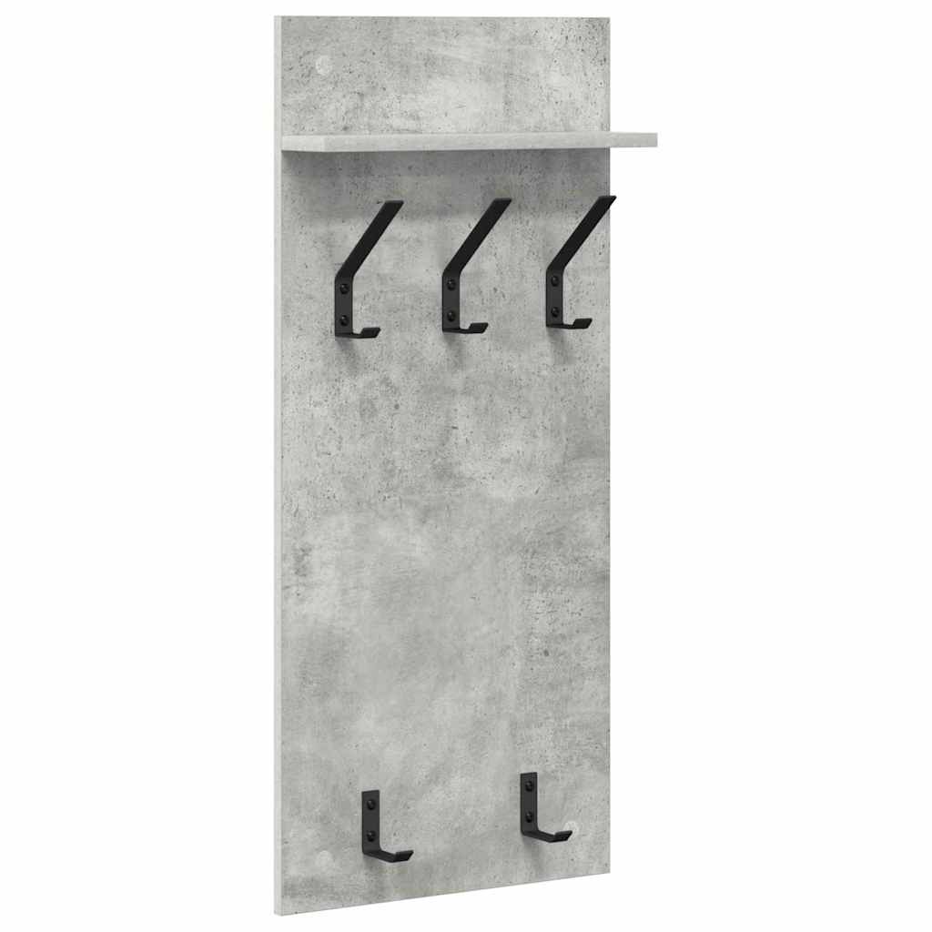 Vægmonteret Jakkeholder med hylde Beton Grå 40 x 10 x 90 cm