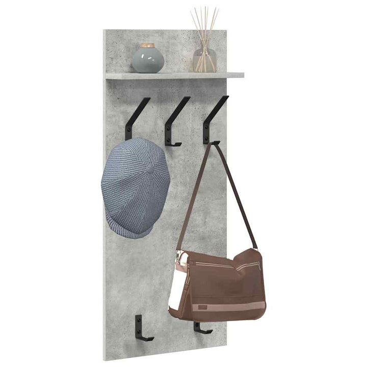 Vægmonteret Jakkeholder med hylde Beton Grå 40 x 10 x 90 cm
