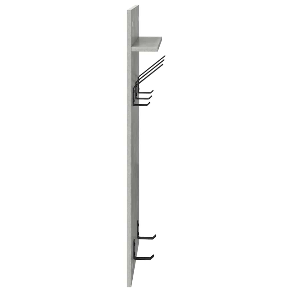 Vægmonteret Jakkeholder med hylde Beton Grå 40 x 10 x 90 cm