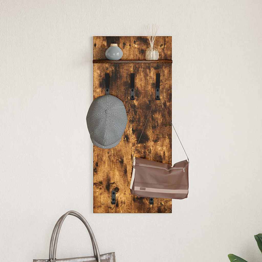 Vægmonteret Jakkeholder med hylde Røget eg 40 x 10 x 90 cm