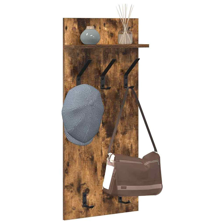 Vægmonteret Jakkeholder med hylde Røget eg 40 x 10 x 90 cm