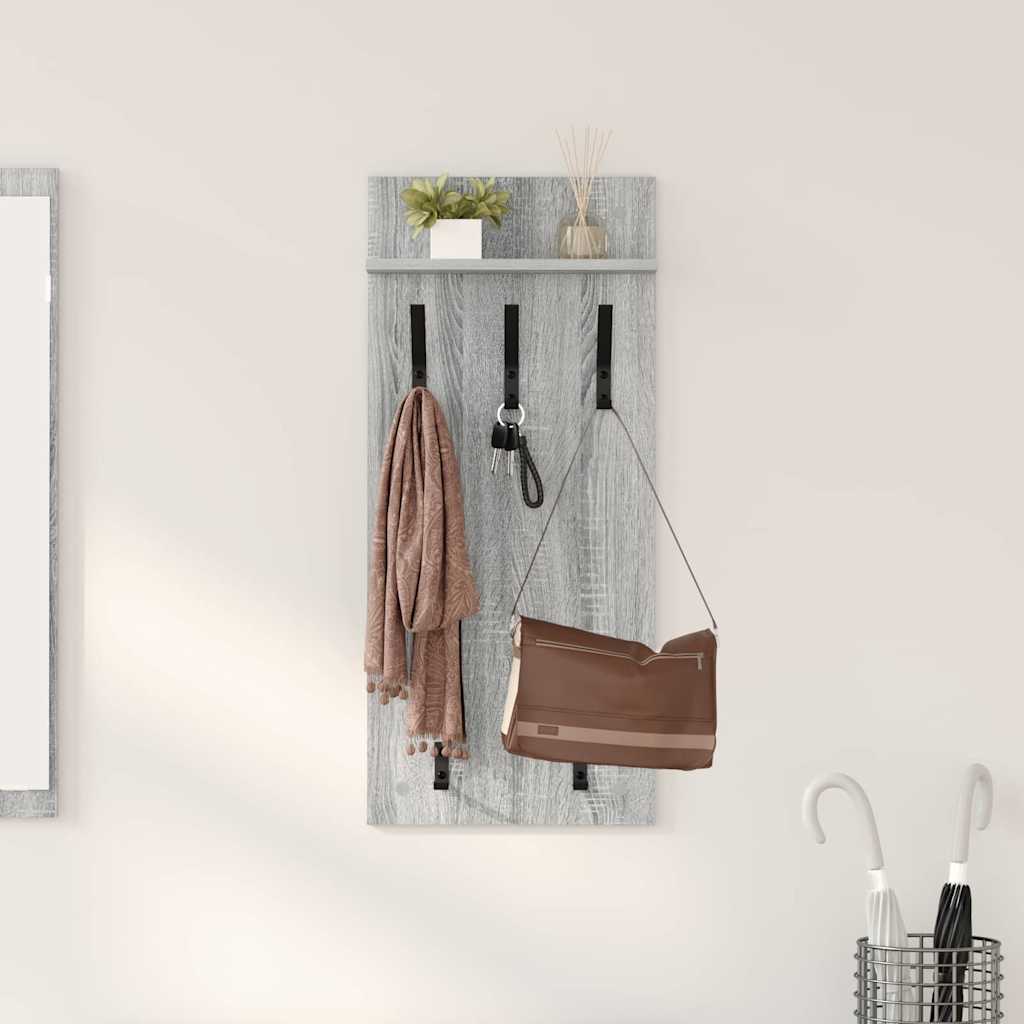 Vægmonteret Jakkeholder med hylde Grå Sonoma 40 x 10 x 90 cm