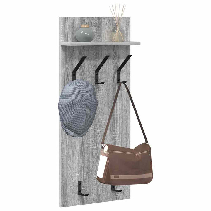Vægmonteret Jakkeholder med hylde Grå Sonoma 40 x 10 x 90 cm