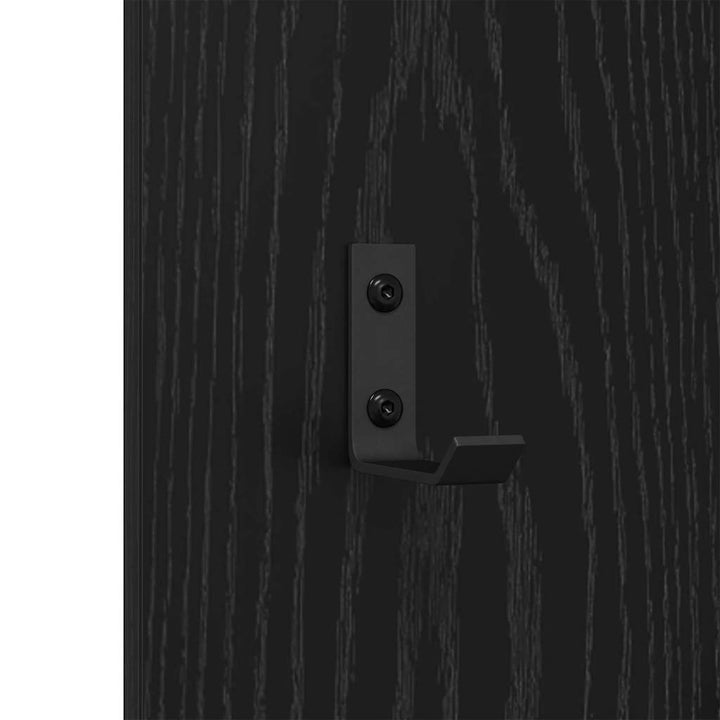 Vægmonteret Jakkeholder Vægmonteret Sort eg 30 x 1,5 x 80 cm