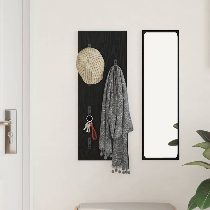 Vægmonteret Jakkeholder Vægmonteret Sort eg 30 x 1,5 x 80 cm