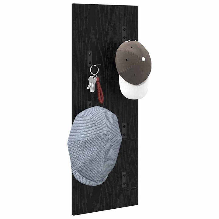 Vægmonteret Jakkeholder Vægmonteret Sort eg 30 x 1,5 x 80 cm