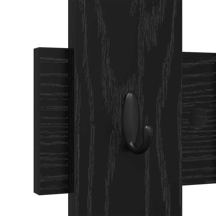 Vægmonteret Jakkeholder Sort eg 60 x 3 x 82 cm Konstrueret træ