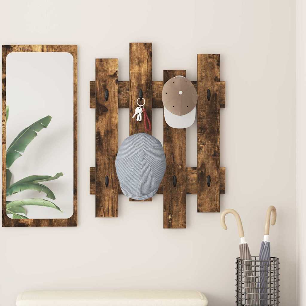 Vægmonteret Jakkeholder Røget eg 60 x 3 x 82 cm Konstrueret træ
