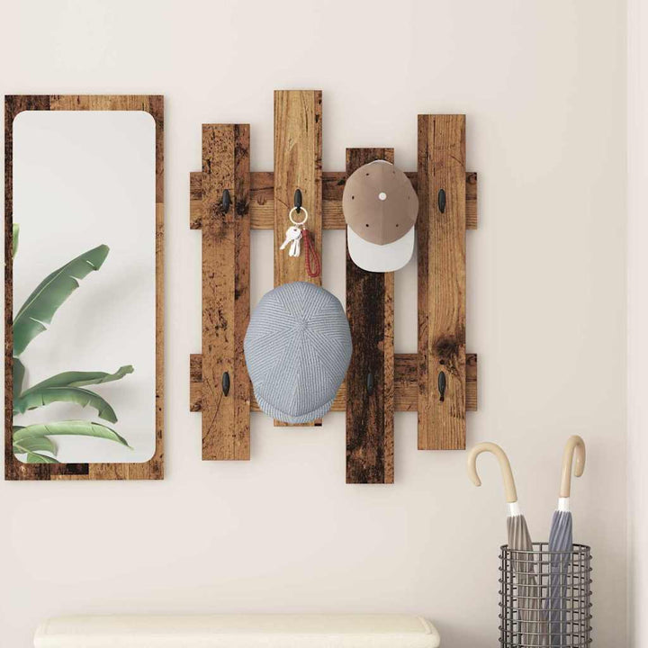 Vægmonteret Jakkeholder Vægmonteret Gammelt træ 60 x 3 x 82 cm