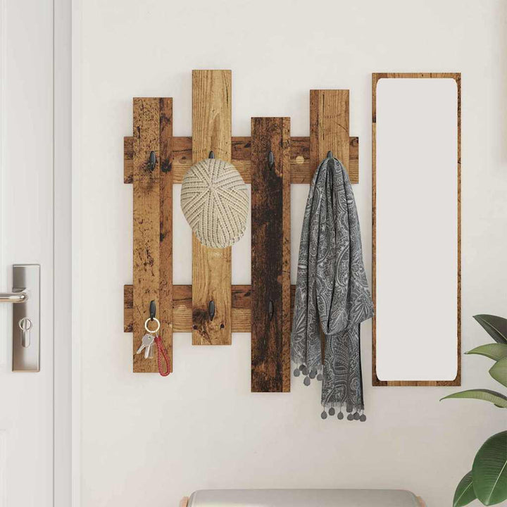 Vægmonteret Jakkeholder Vægmonteret Gammelt træ 60 x 3 x 82 cm