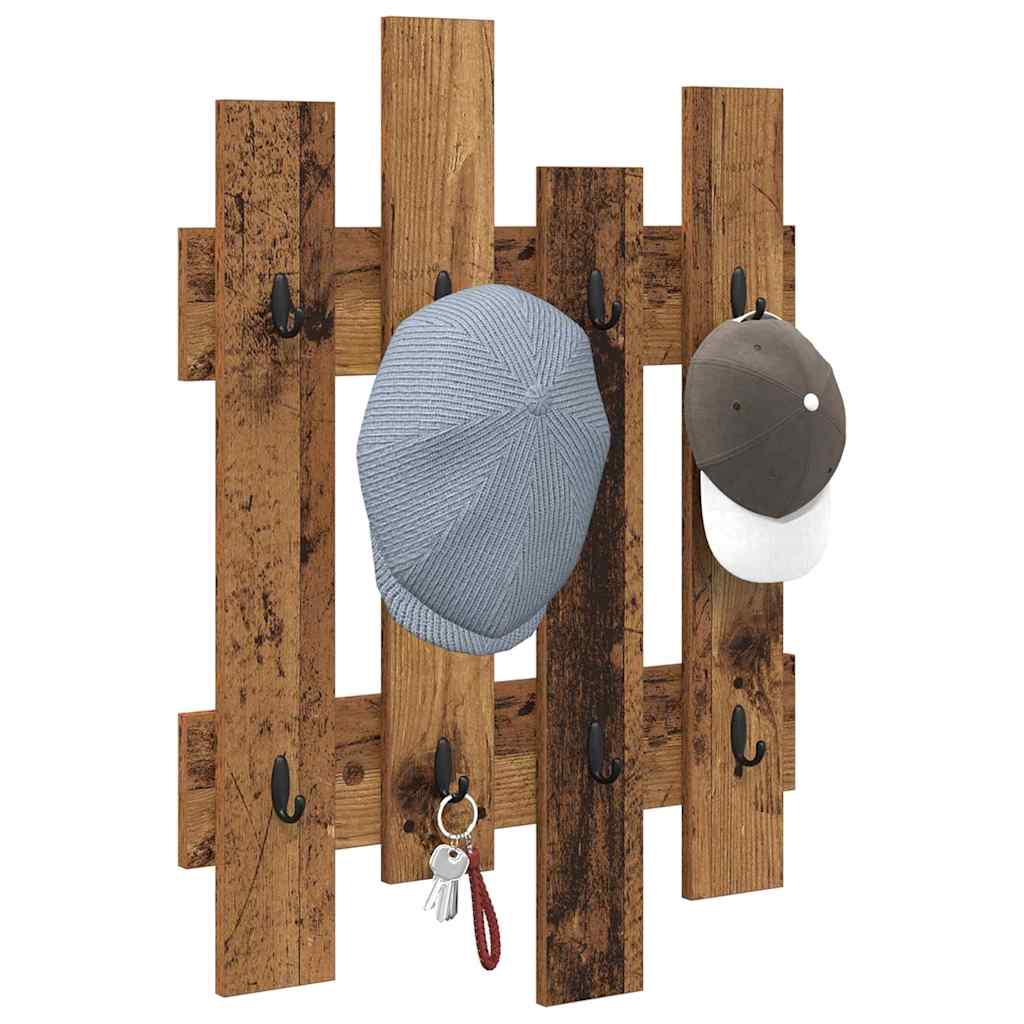 Vægmonteret Jakkeholder Vægmonteret Gammelt træ 60 x 3 x 82 cm