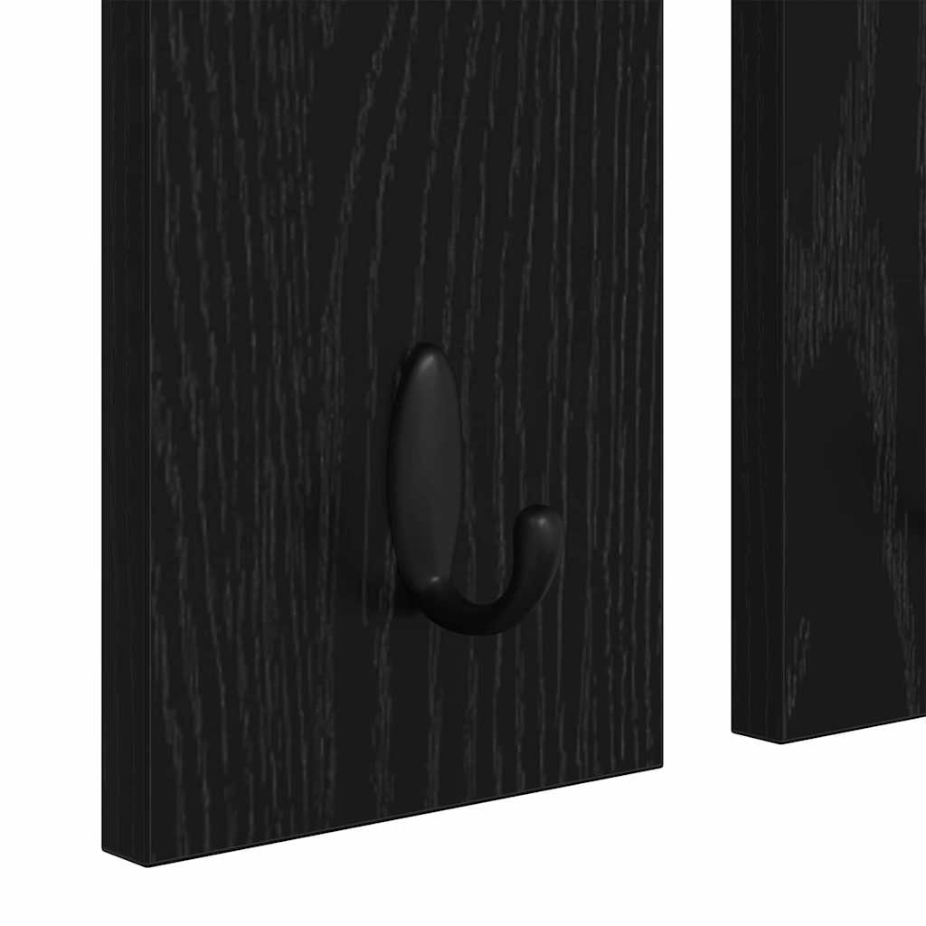 Vægmonteret Jakkeholder Vægmonteret Sort eg 85 x 10 x 45 cm