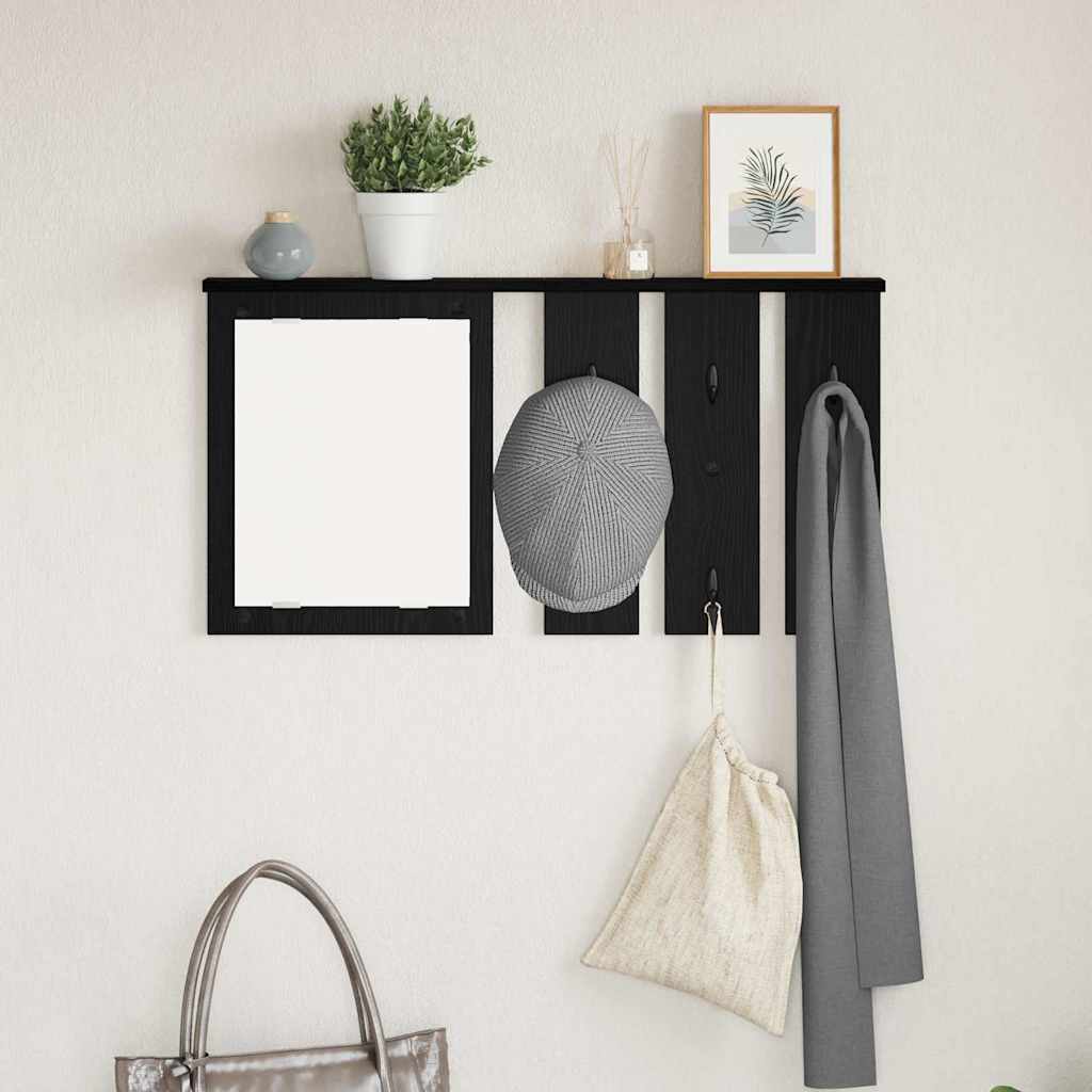 Vægmonteret Jakkeholder Vægmonteret Sort eg 85 x 10 x 45 cm
