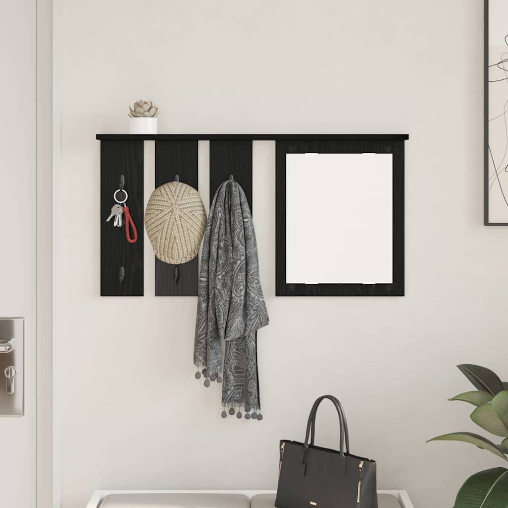 Vægmonteret Jakkeholder Vægmonteret Sort eg 85 x 10 x 45 cm