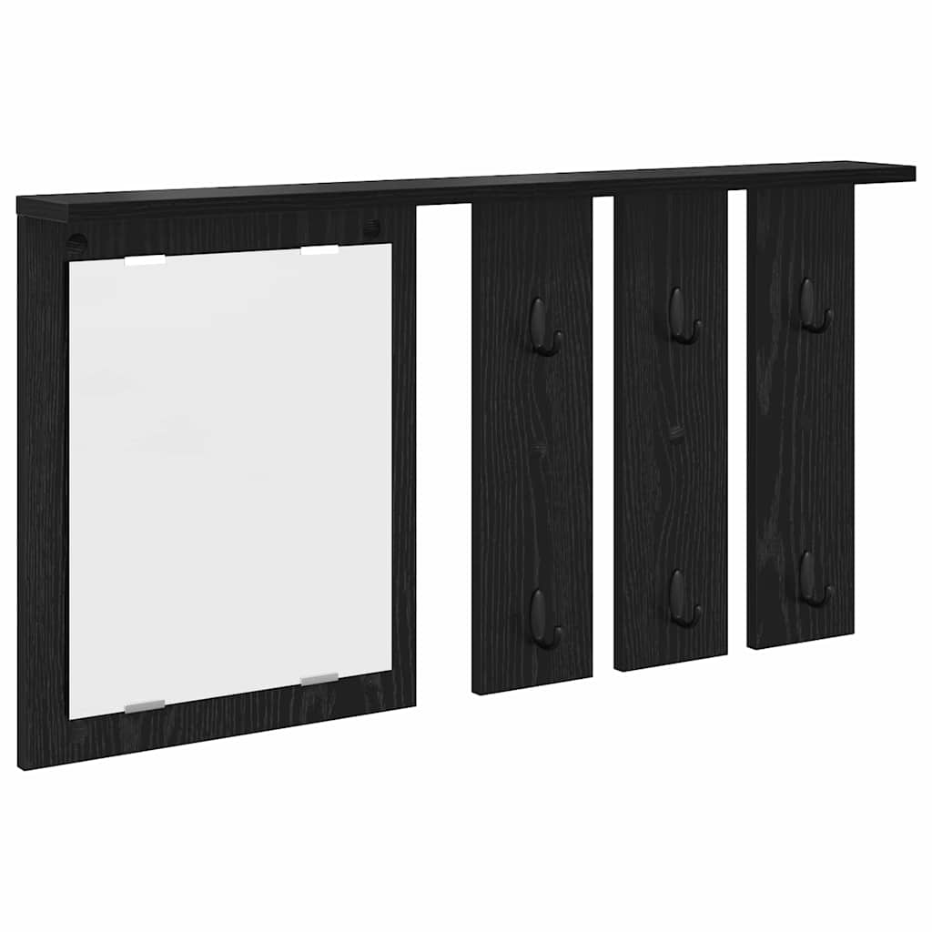 Vægmonteret Jakkeholder Vægmonteret Sort eg 85 x 10 x 45 cm